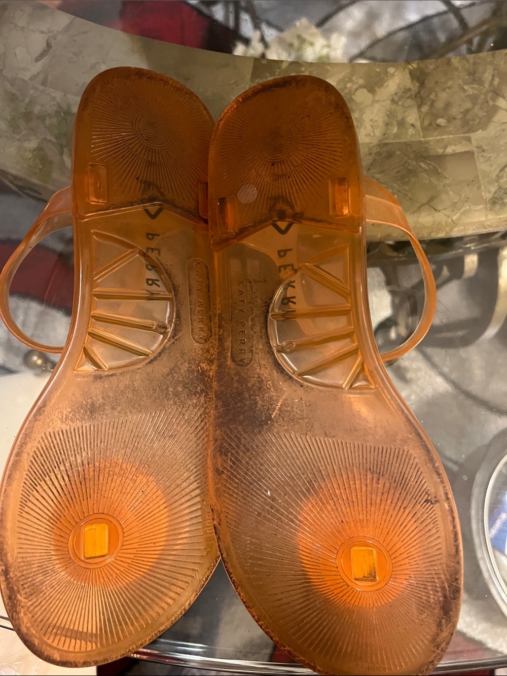 Katy Perry Collections Orange Jelly Sandals with Citrus Medallions - Picture 4 of 7